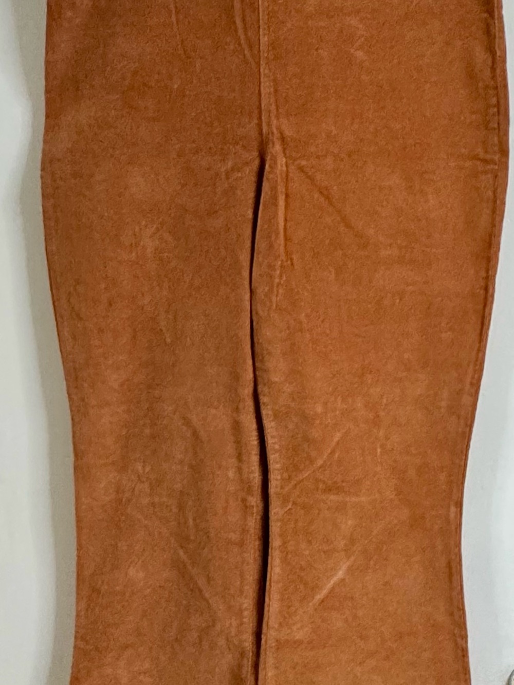 Rust Brown Suede-Look Flare Pant